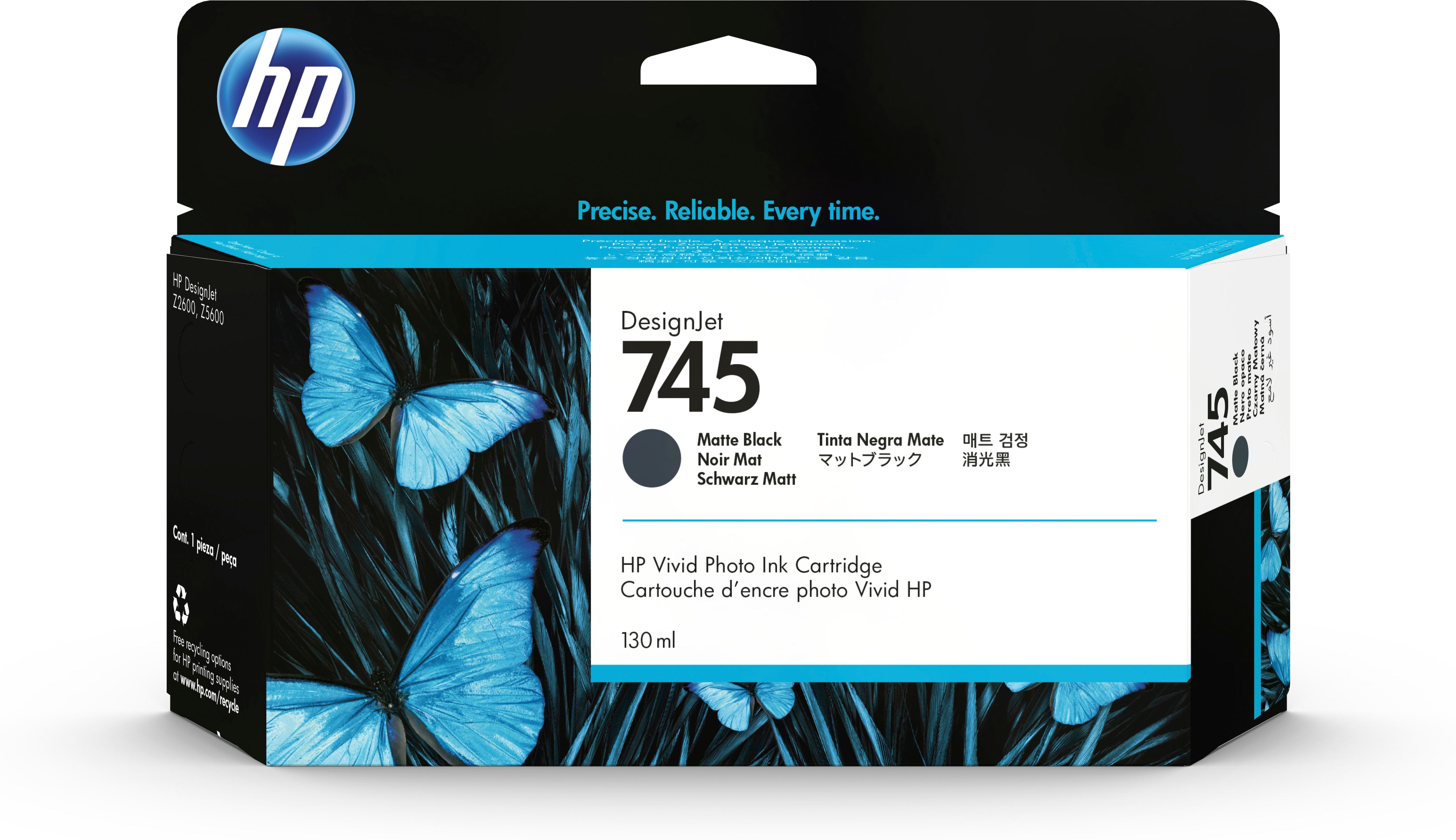 Image of HP F9J99A/745 Ink cartridge black matt 130ml for HP DesignJet Z 2600