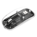 Manhattan Transparent Rechageable Wireless Mouse, Clear/Black, Adjustable 800/1200/1600dpi, With RGB LED light, 2.4Ghz (effective range up to 10m), USB, Optical, Ambidextrous, Four Button with Scroll Wheel, Slim Design, USB-A micro receiver, Lithium Ion b