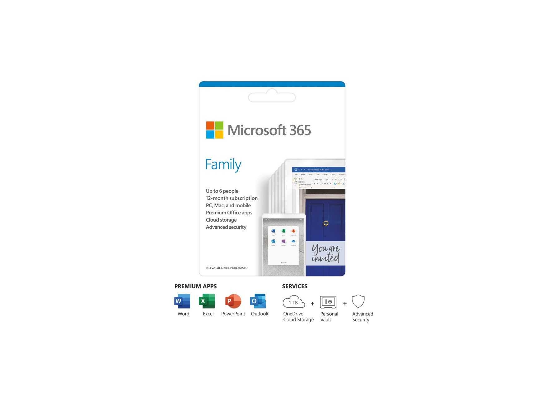HPshop.ie HP Microsoft 365 Family 12 month Client Access License (CAL ...