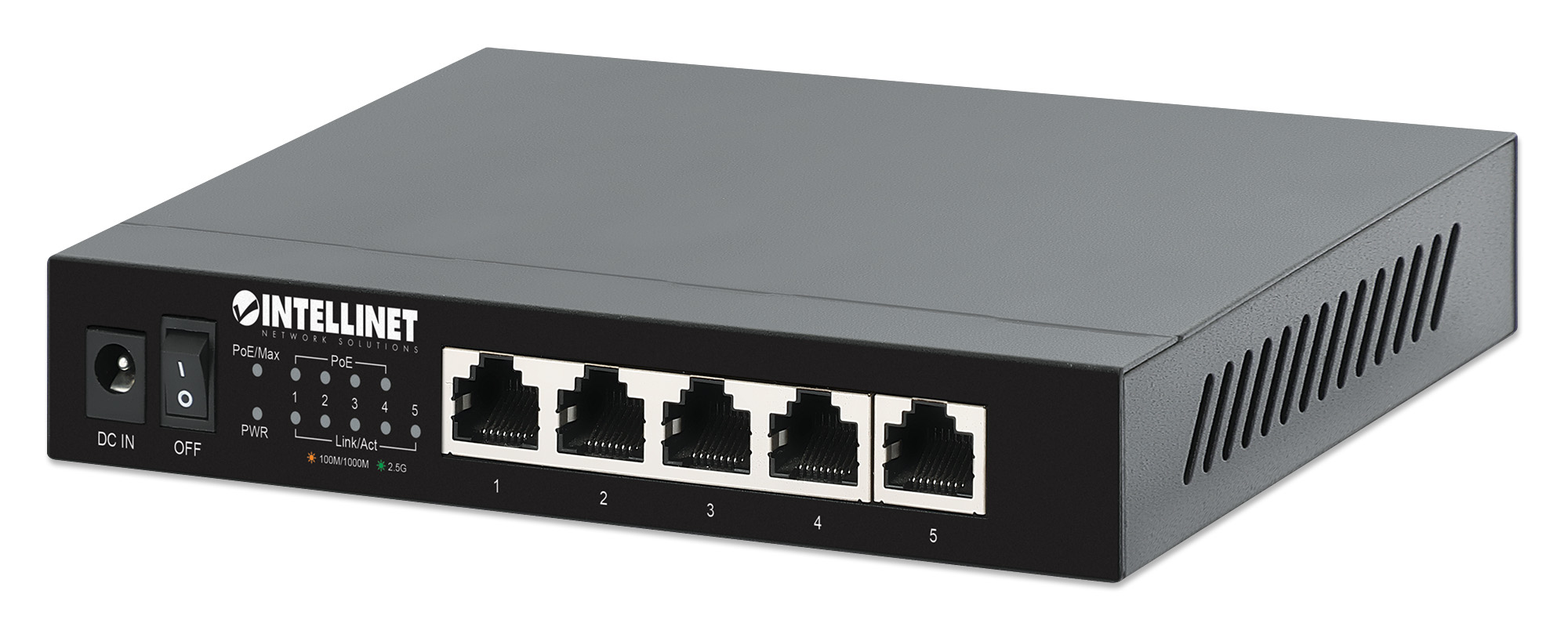 Image of Intellinet 5-Port 2.5G Ethernet PoE+ Switch Four PSE PoE+ Ports,...
