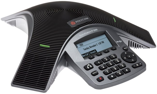 HP Poly SoundStation IP5000 (SIP) conference phone. 802.3af Power over Ethernet. Includes 25ft/7.6m Cat5  Ethernet cable.  Does