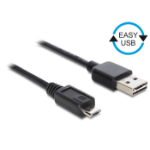 DeLOCK 0.5m, USB2.0-A/USB2.0 Micro-B USB-kabel 0,5 m USB A Micro-USB B Zwart