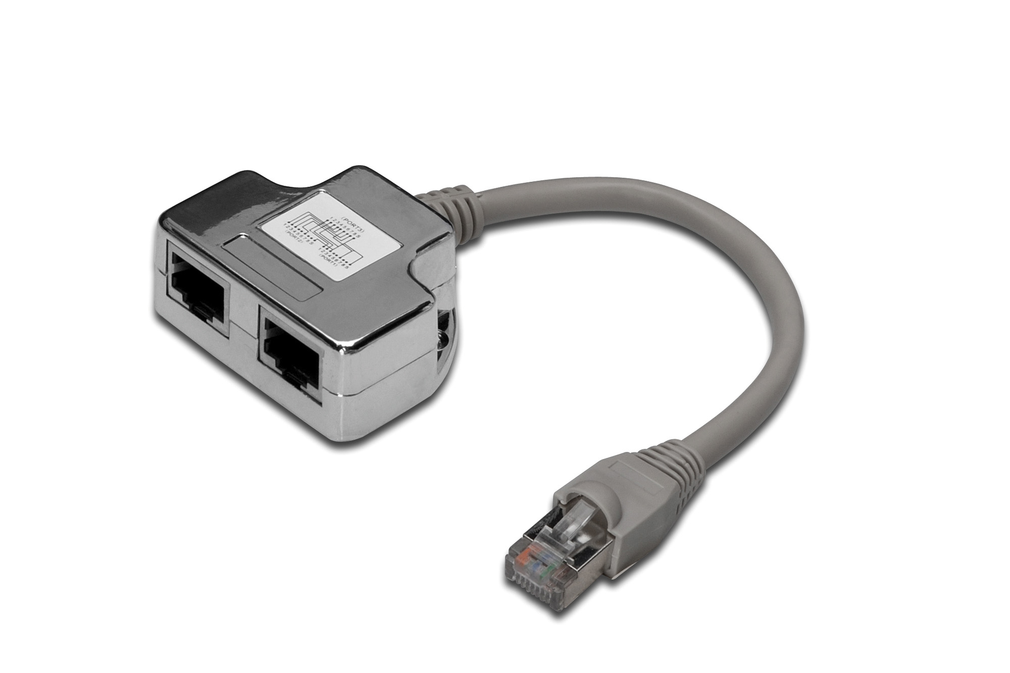 Image of Digitus CAT 5e patch cable adapter, 2x CAT 5e, shielded