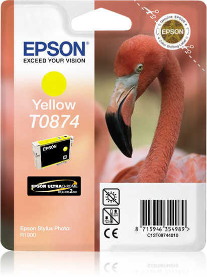 Image of Epson C13T08744010/T0874 Ink cartridge yellow, 1.16K pages ISO/IEC...