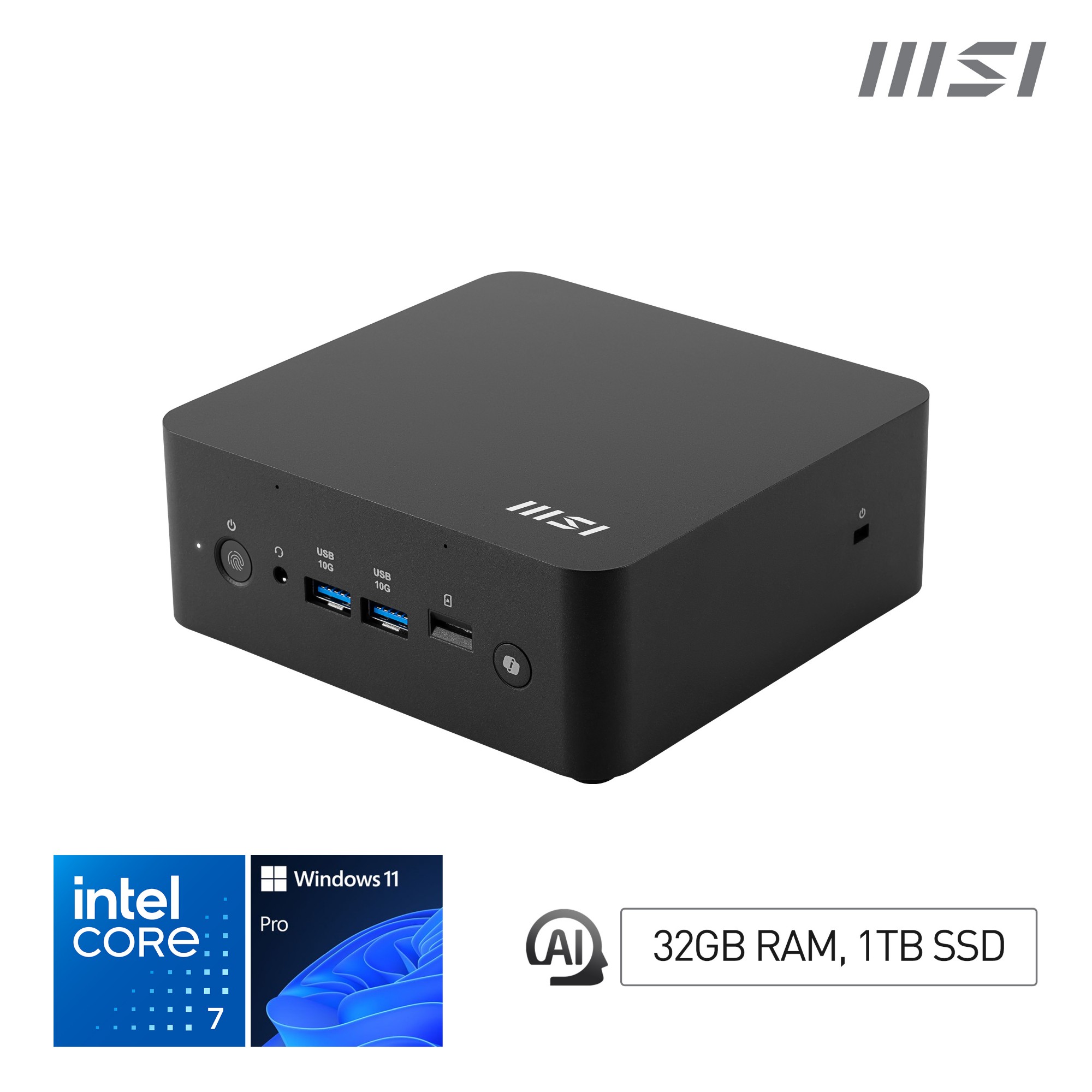 MSI Cubi NUC AI+ 2MG Intel Core Ultra 7 258V. Desktop PC. NUC. SFF. Mi