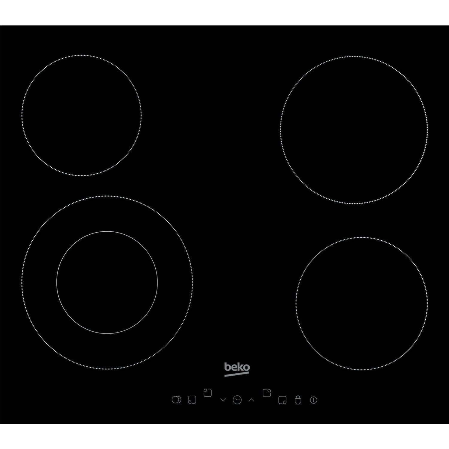 Beko 58cm 4 Zone Ceramic Hob with Extendable Cooking Zone