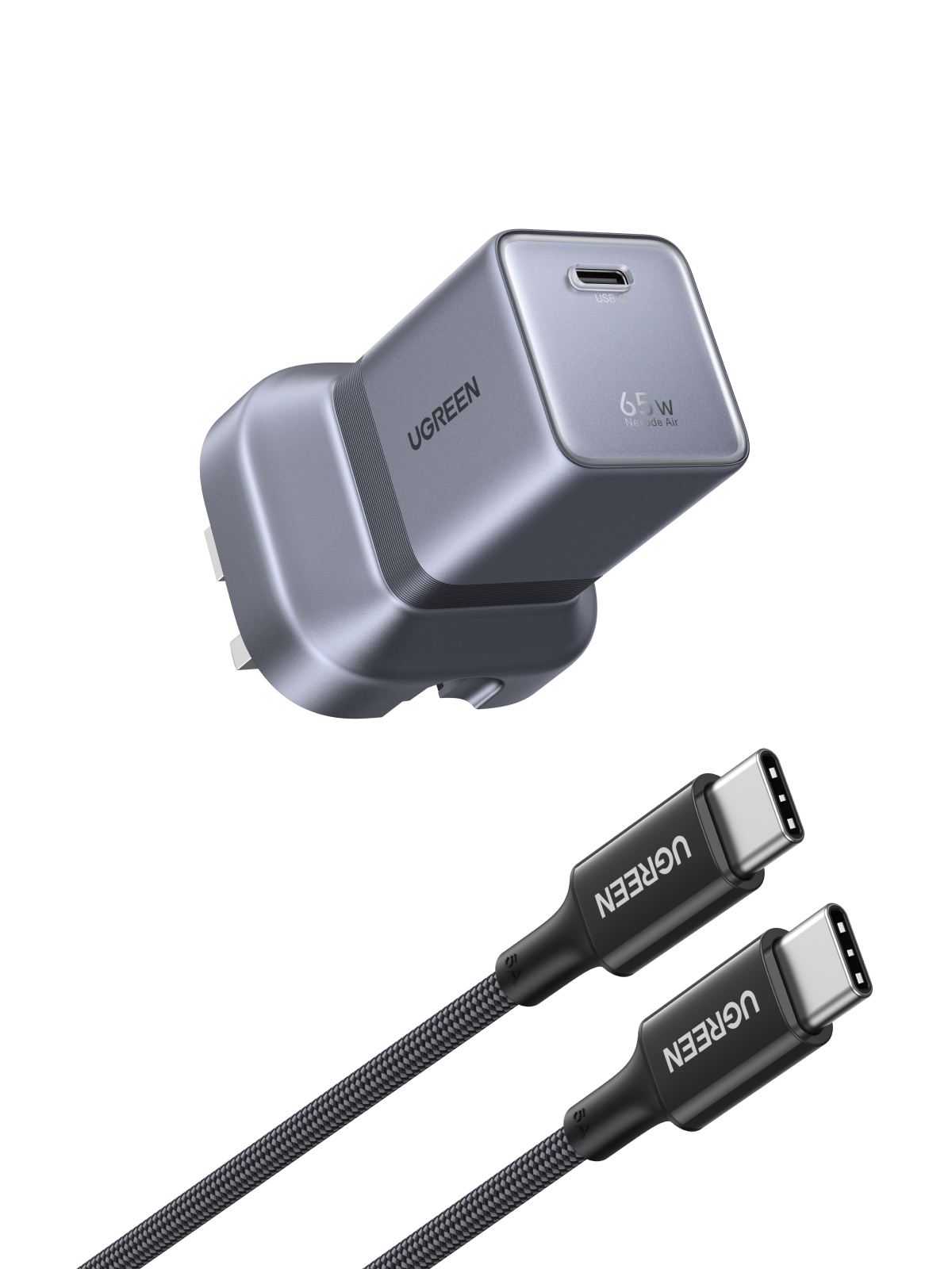 Ugreen Nexode Air 65W USB-C Mini GaN Charger +1m USB-C to USB-C Cable