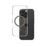 PanzerGlass CARE by ® Flagship Case Transparent Urban Combat w. Green MagSafe iPhone 16 Pro