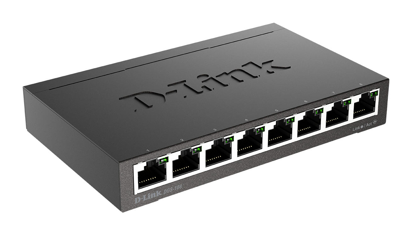 Image of D-Link DGS-108 8 Port Gigabit Unmanaged Desktop Switch
