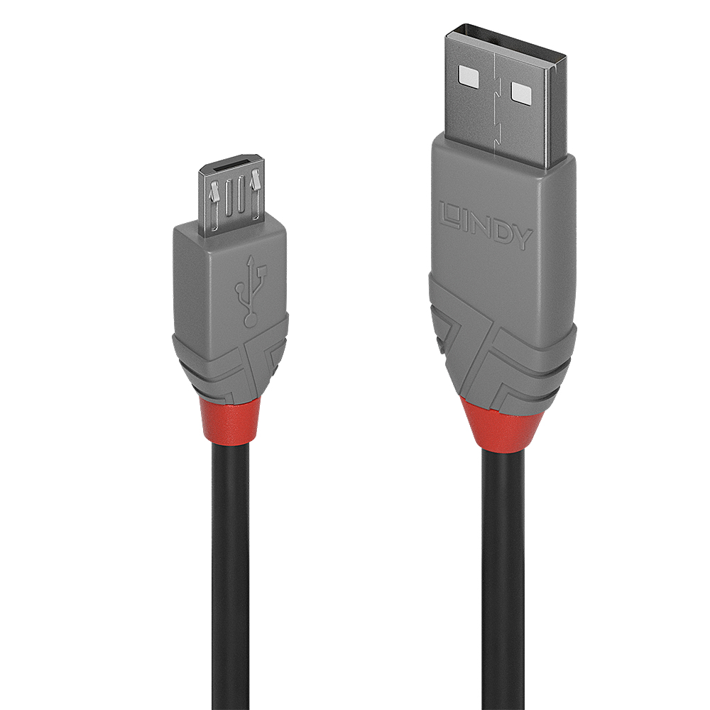 Image of Lindy 0,5m USB 2.0 Type A to Micro-B Cable, Anthra Line