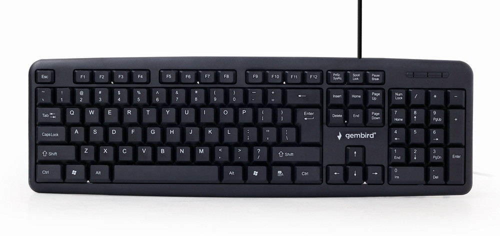 Image of Gembird KB-U-103-RU keyboard USB QWERTY English, Russian Black