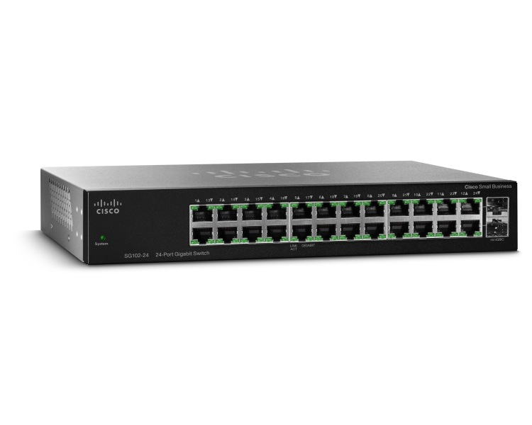 Cisco SG112-24-UK network switch Unmanaged L2 Gigabit Ethernet (10/100/1000) 1U Black