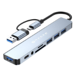 Naceb Technology NACEB ADAPTADOR USB-C/A 8 EN 1 USB3.0+3*USB2.0+USB-C+SD/TF+AUX NA-0149 -