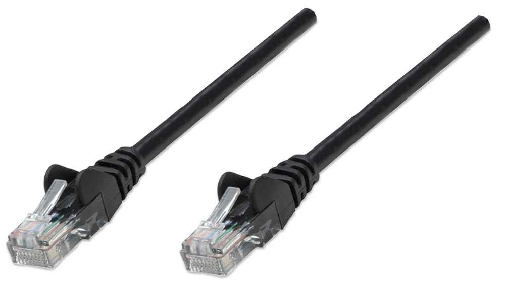 Photos - Cable (video, audio, USB) INTELLINET Network Patch Cable, Cat5e, 2m, Black, CCA, U/UTP, PVC, RJ4 320 