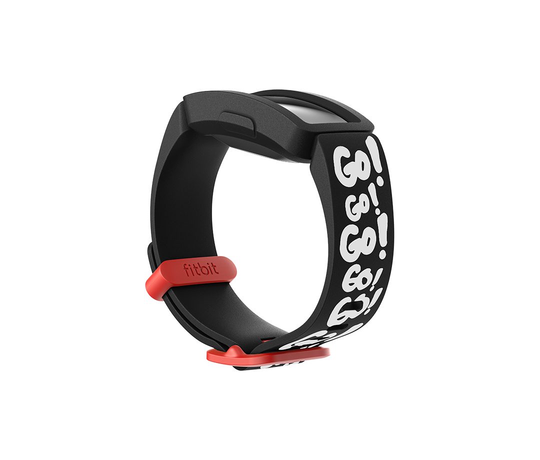 Fitbit FB170PBBK smart wearable accessory Band Black, Red, White Elastomer