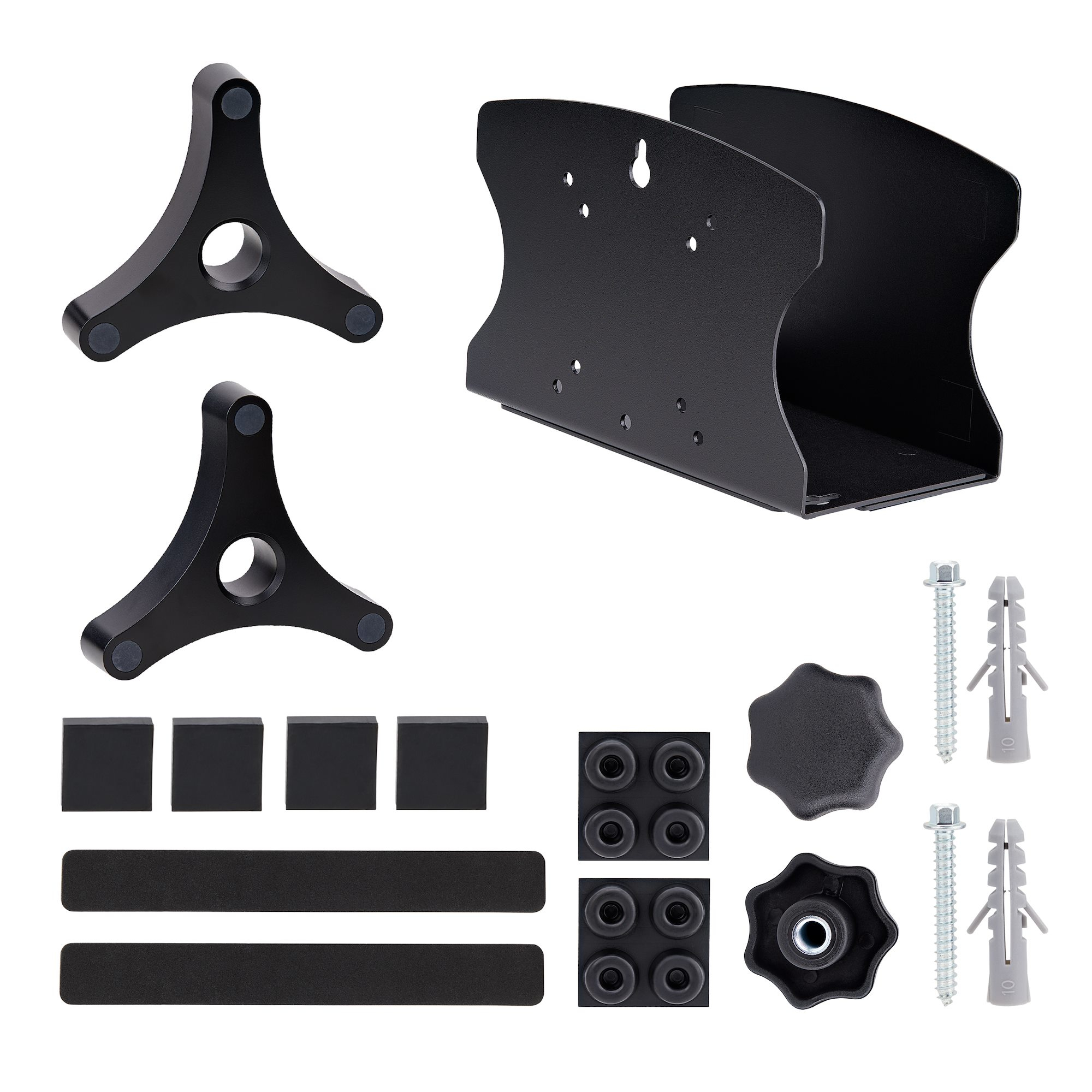StarTech.com PC Wall Mount Bracket, Supports Desktop Computers Up To 40lb (18kg), Tool-Less Adjustments 1.9-7.8in (50-200mm), Heavy-Duty Wall Mount Shelf/Holder for PC Case/Tower