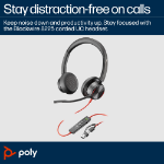 POLY Blackwire 8225 Stereo USB-C Headset +USB-C/A Adapter