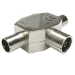 Cables Direct 3-COAXMFMMTL cable splitter/combiner Silver