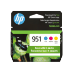 HP 951 3-pack Cyan/Magenta/Yellow Original Ink Cartridges