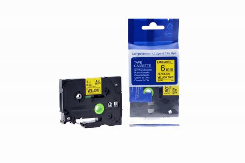 CTS Compatible Brother P-Touch TZe-611 Black on Yellow also for TZ-611 Label Cassette
