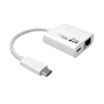 Tripp Lite U436-06N-G-C USB-C to Gigabit Network Adapter with USB-C PD Charging - Thunderbolt 3, White