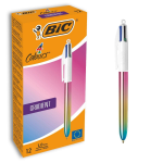 BIC 511034 ballpoint pen Black, Blue, Green, Red Clip-on retractable ballpoint pen Medium 12 pc(s)