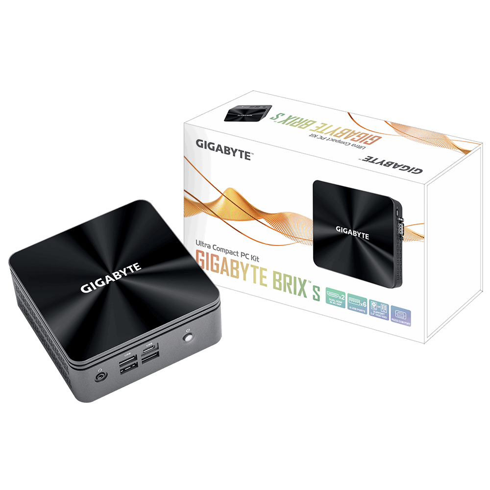 Image of Gigabyte GB-BRI3H-10110 PC/workstation barebone Black BGA 1528...