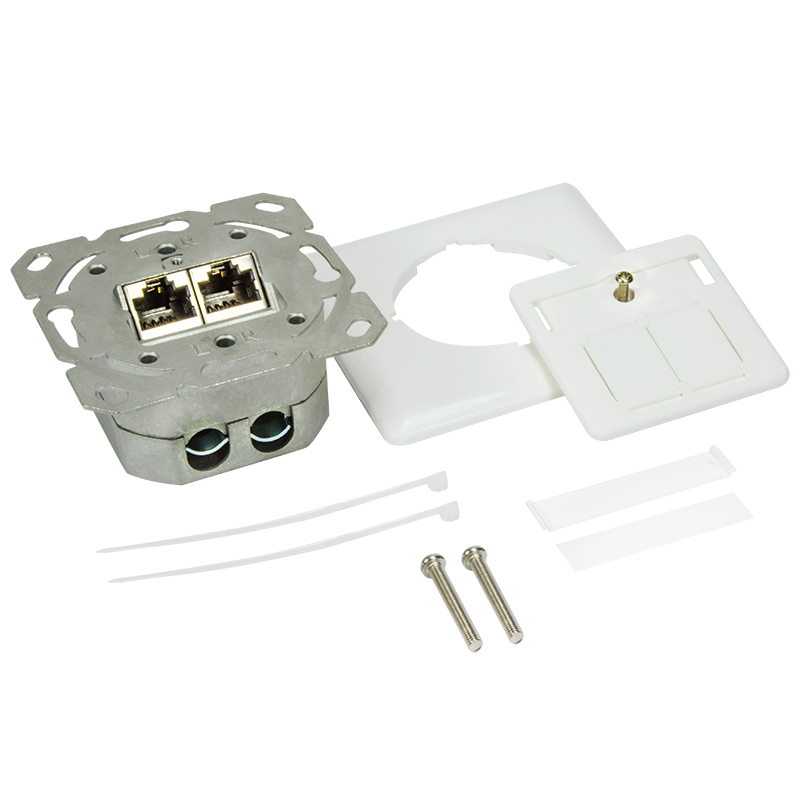 Image of LogiLink NP0024V socket-outlet RJ-45 Metallic, White