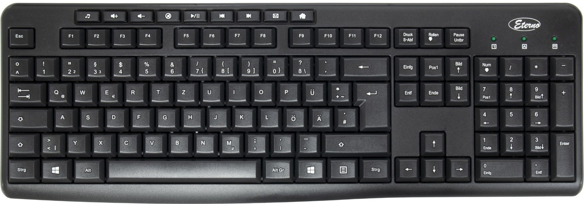 Inter-Tech 88884137 keyboard Mouse included Home/Office USB QWERTZ German Black