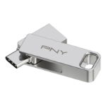 PNY DUO LINK USB flash drive 64 GB USB Type-A / USB Type-C 3.2 Gen 1 (3.1 Gen 1) Stainless steel