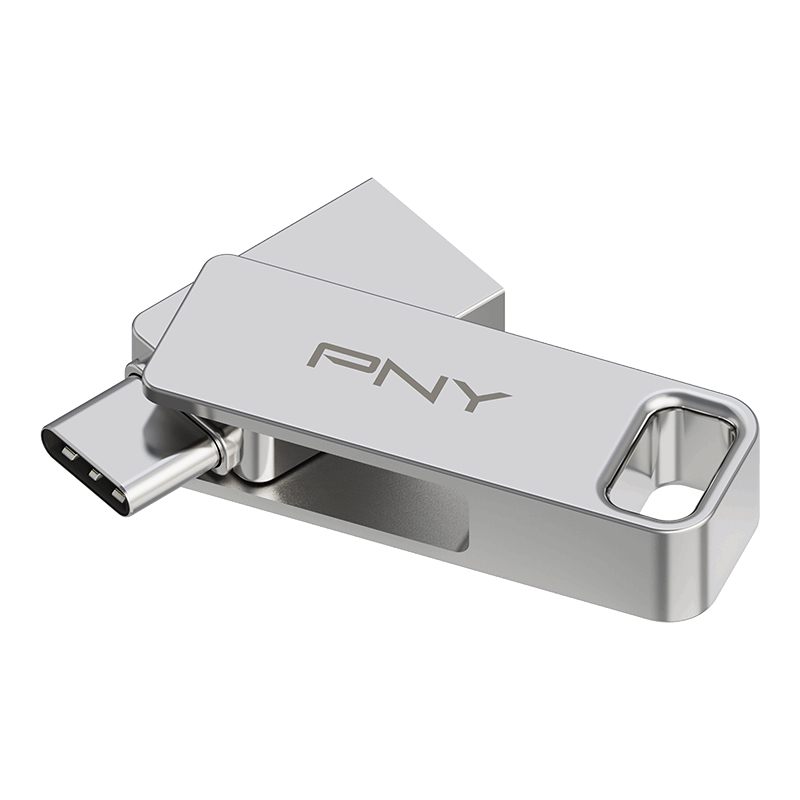 PNY DUO LINK USB flash drive 256 GB USB Type-A / USB Type-C 3.2 Gen 1 (3.1 Gen 1) Stainless steel