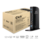 CLUB3D USB3.2 Gen1 Type A or C Dual Display 4K60Hz Docking Station DisplayLinkÂ® Certified