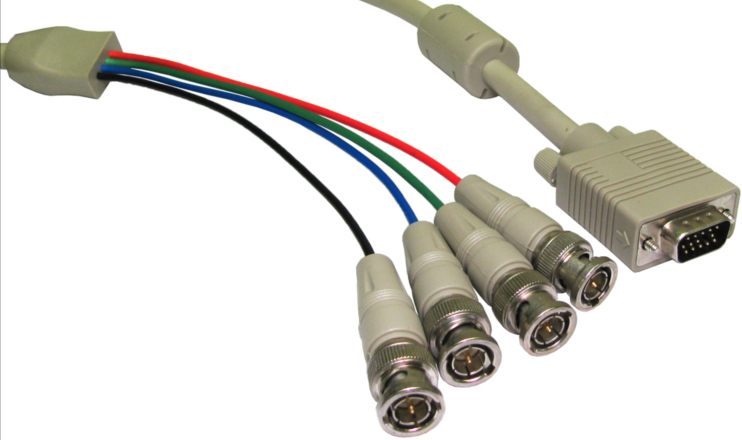 Cables Direct 2m, HD15 M / 4x BNC M VGA (D-Sub) Grey