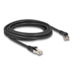 DeLOCK RJ45 Network Cable Cat.8.1 S/FTP plug 45° right angled to plug straight up to 40 Gbps 3 m black