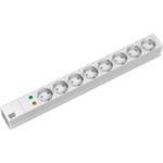 Bachmann 19'' 2m 8x Schuko H05VV-F 3G 1.50mmÂ² power extension 8 AC outlet(s) Grey, Silver