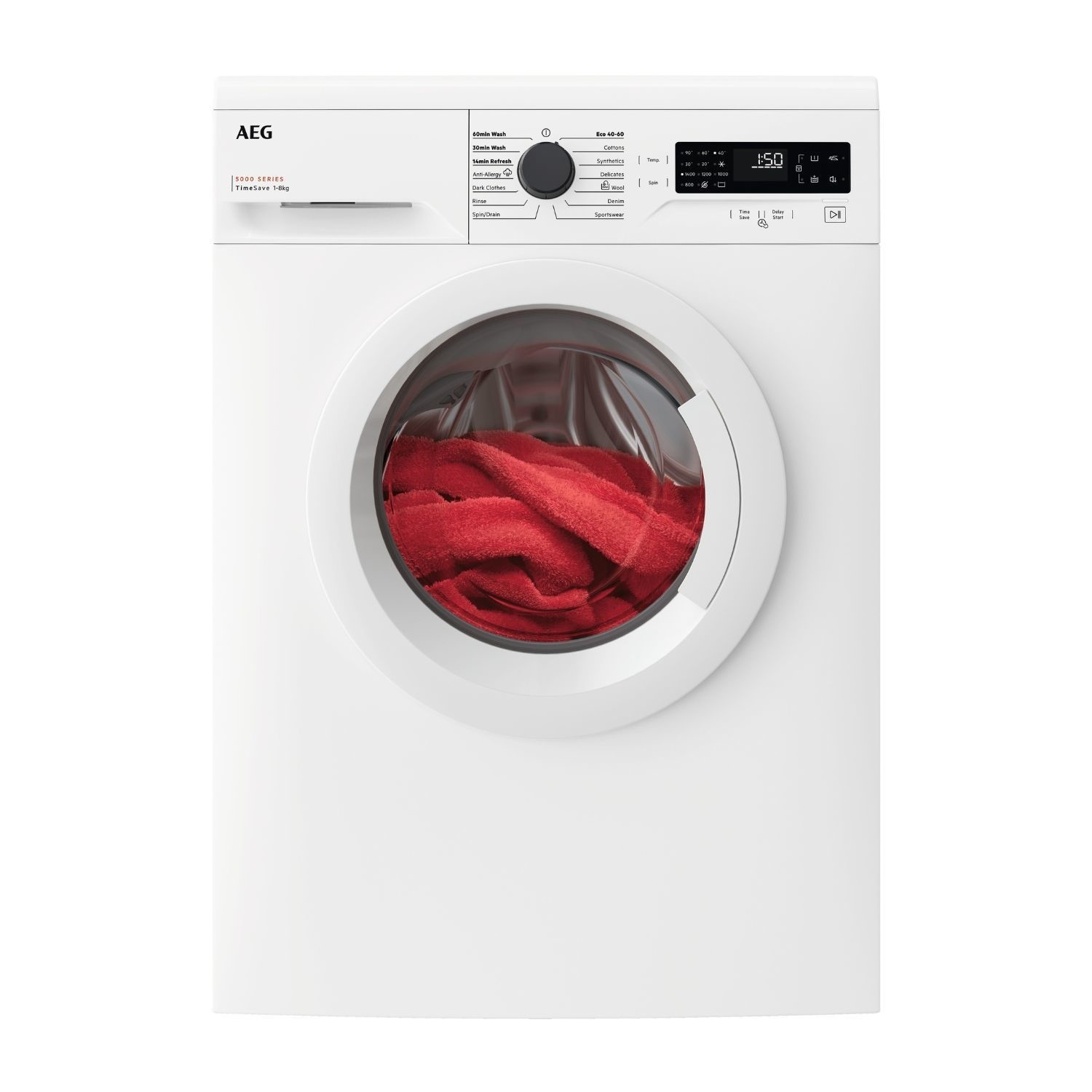Photos - Washing Machine AEG 5000 Series AutoSense 8kg 1400rpm  - White LFX50844B 