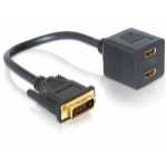 DeLOCK Adapter DVI 25 male > 2x HDMI female 0.2 m DVI-D 2 x HDMI Black