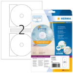 HERMA CD labels Maxi A4 Ø 116 mm white paper matt opaque 20 pcs.