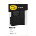 OtterBox Strada Case for iPhone 14 Pro, Shockproof, Drop proof, Premium Leather Protective Folio with Two Card Holders, 3x Tested to Military Standard, Black