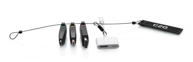 C2G Universal 4K HDMI® Adapter Ring with Color Coded Mini DisplayPort™, DisplayPort, USB-C®, and Lightning