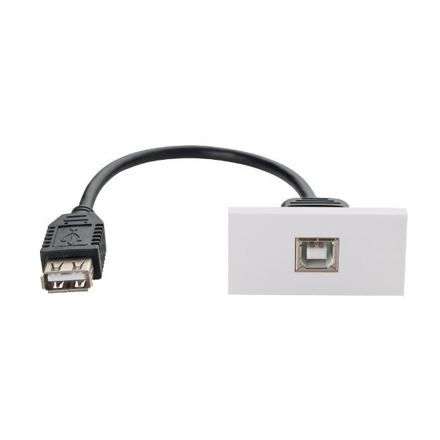 Connektgear White 0.2M Av Snap-In Usb 2 Type B Module 25 X 50Mm - Socket To