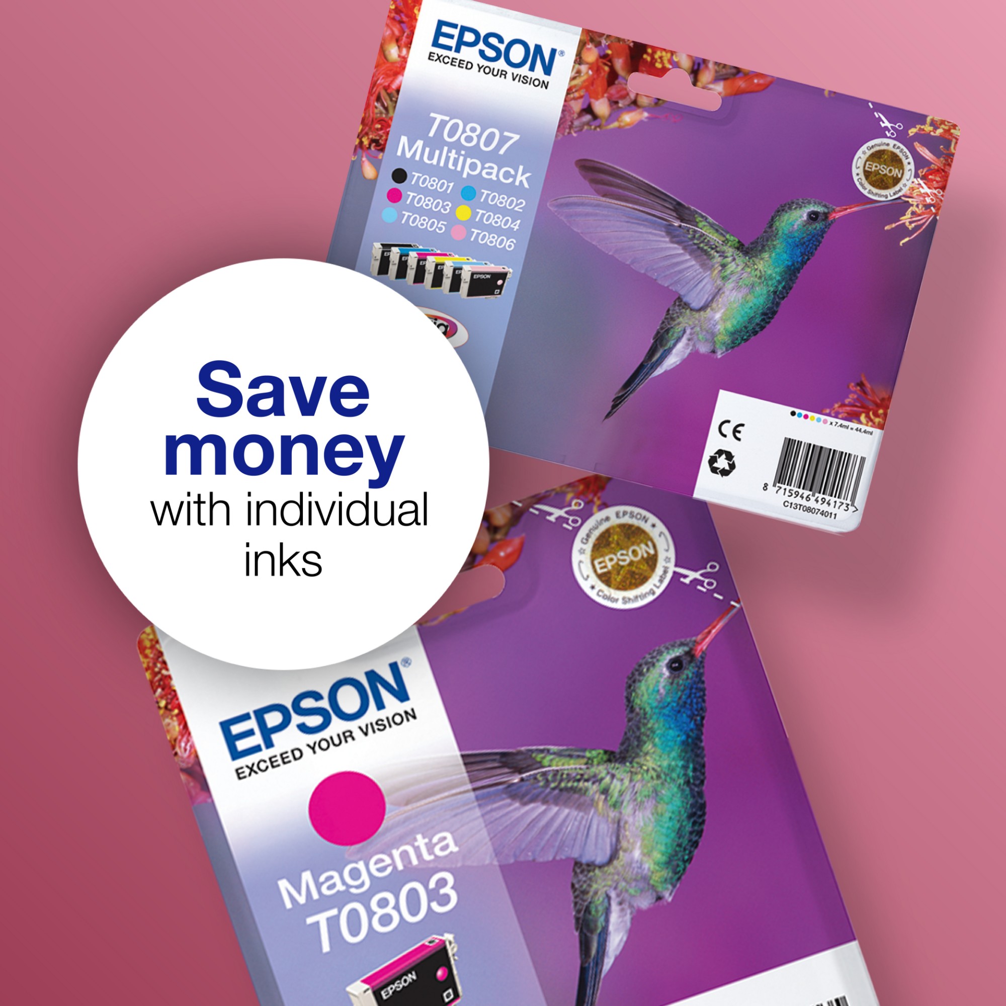 Epson C13T08024011/T0802 Ink cartridge cyan, 435 pages ISO/IEC 24711 7.4ml for Epson Stylus Photo P 50/PX/PX 730/R 265