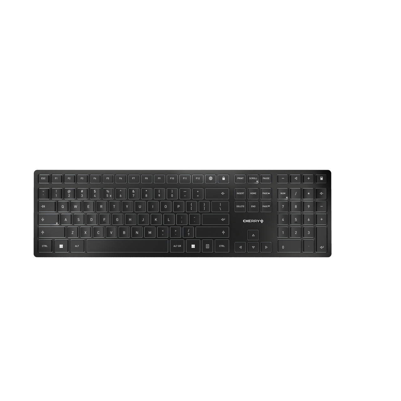 Image of CHERRY KW 9100 SLIM keyboard RF Wireless + Bluetooth QWERTY...