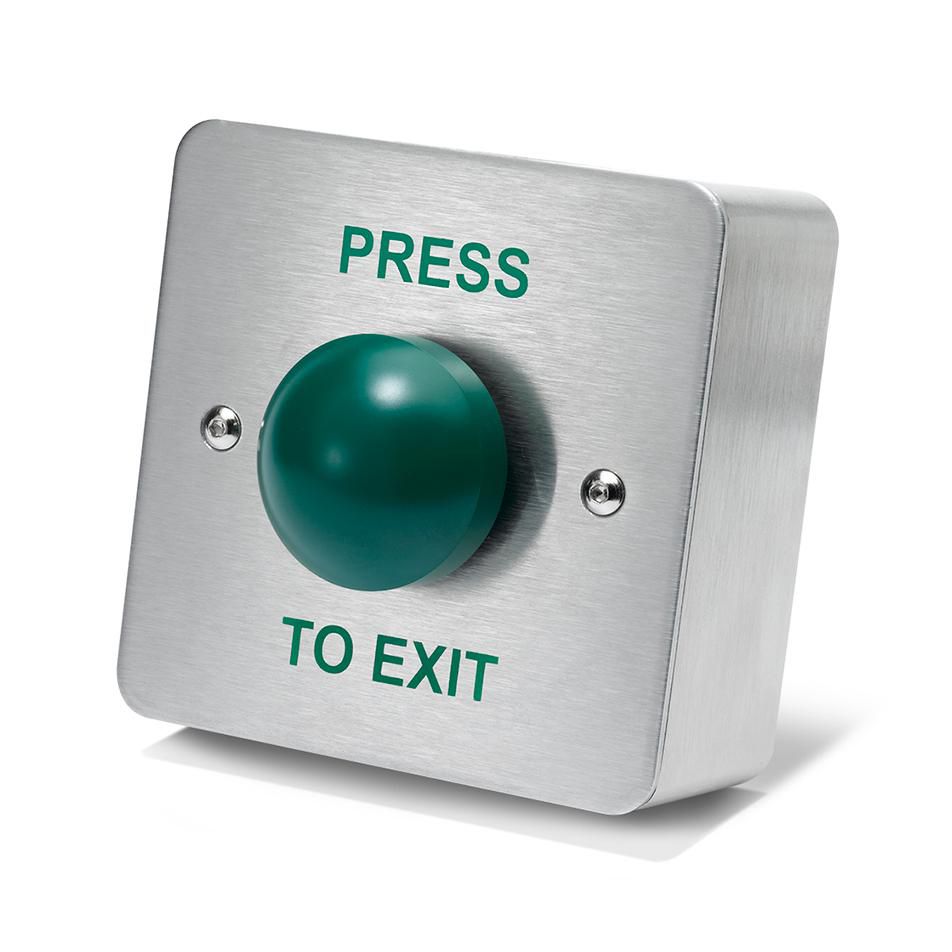 Surface mount stainless steel  green dome exit button