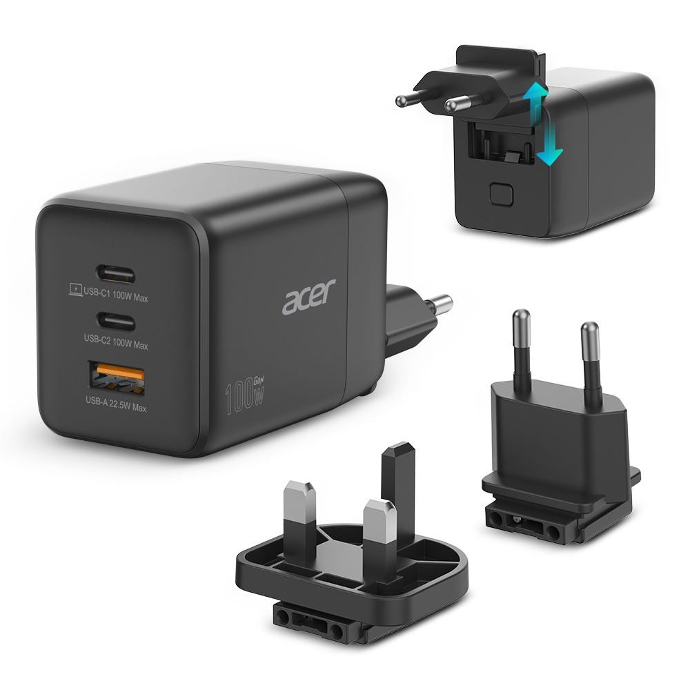 Acer HP.DSCAB.019 mobile device charger Universal Black AC Fast charging Indoor