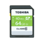 Toshiba SDXC UHS1, 64GB memory card Class 10