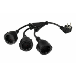 Kabelmeister SK0103-S002 electriciteitssnoer Zwart 0,2 m Netstekker type E+F 3 x C13 stekker