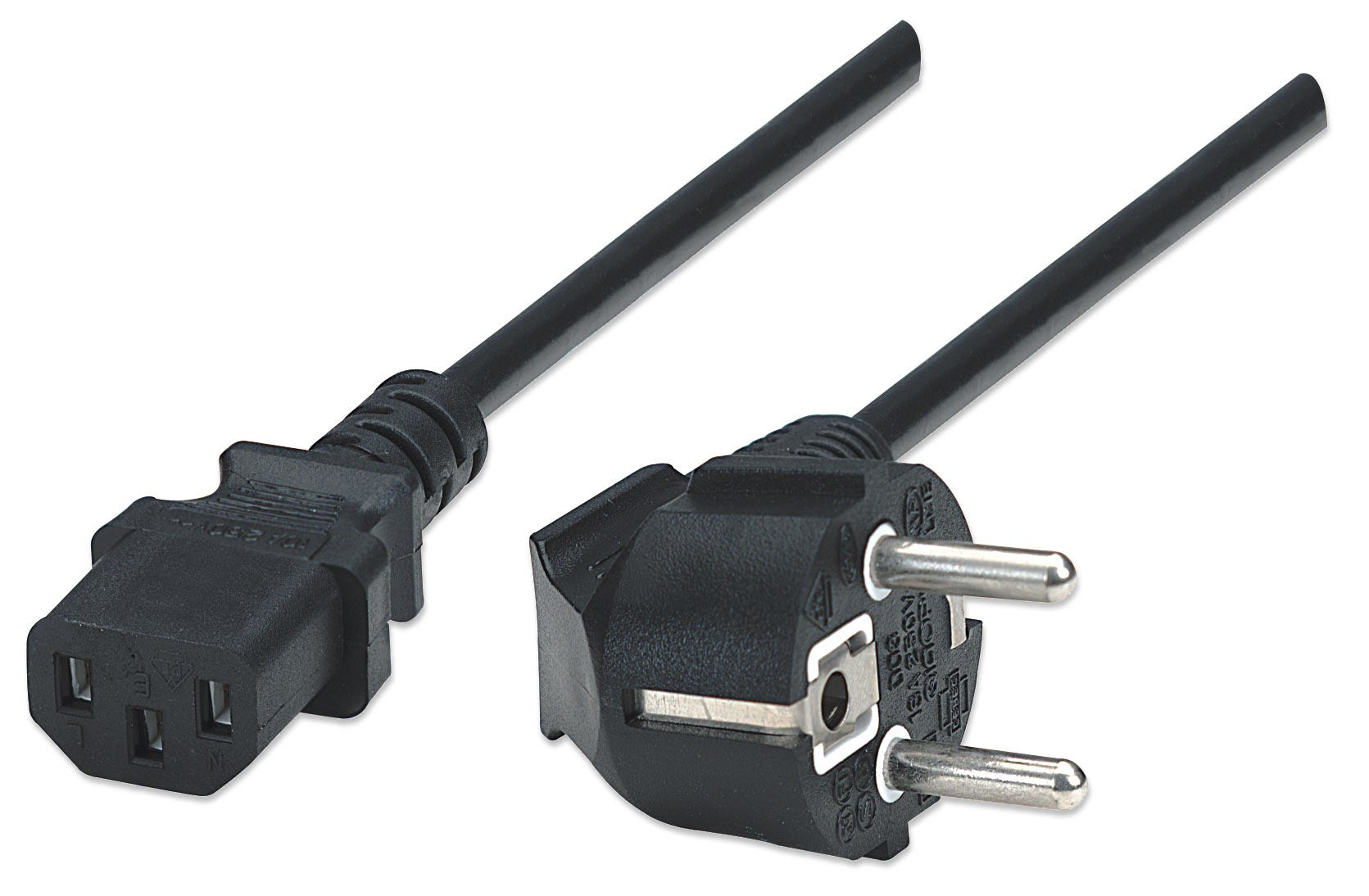 Photos - Cable (video, audio, USB) MANHATTAN Power Cord/Cable, Euro 2-pin plug  to C13 Female (k 300 (CEE 7/4)