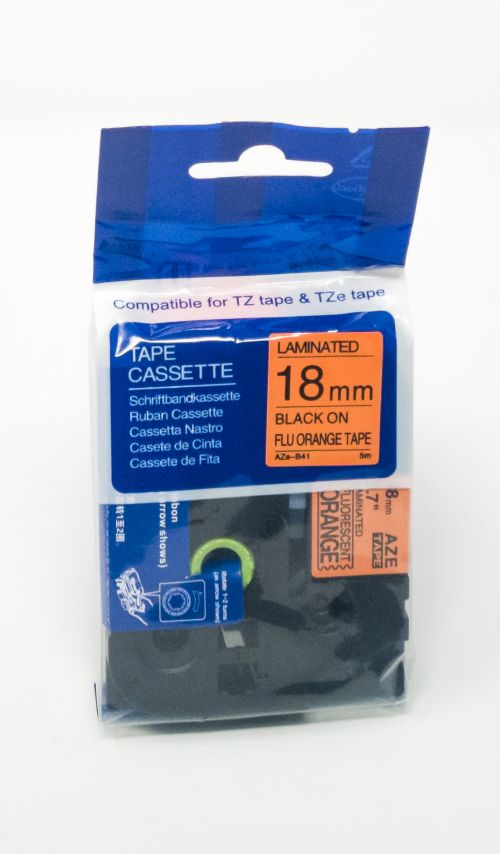 CTS Compatible Brother P-Touch TZe-B41 Black on Orange also for TZ-B41 Label Cassette