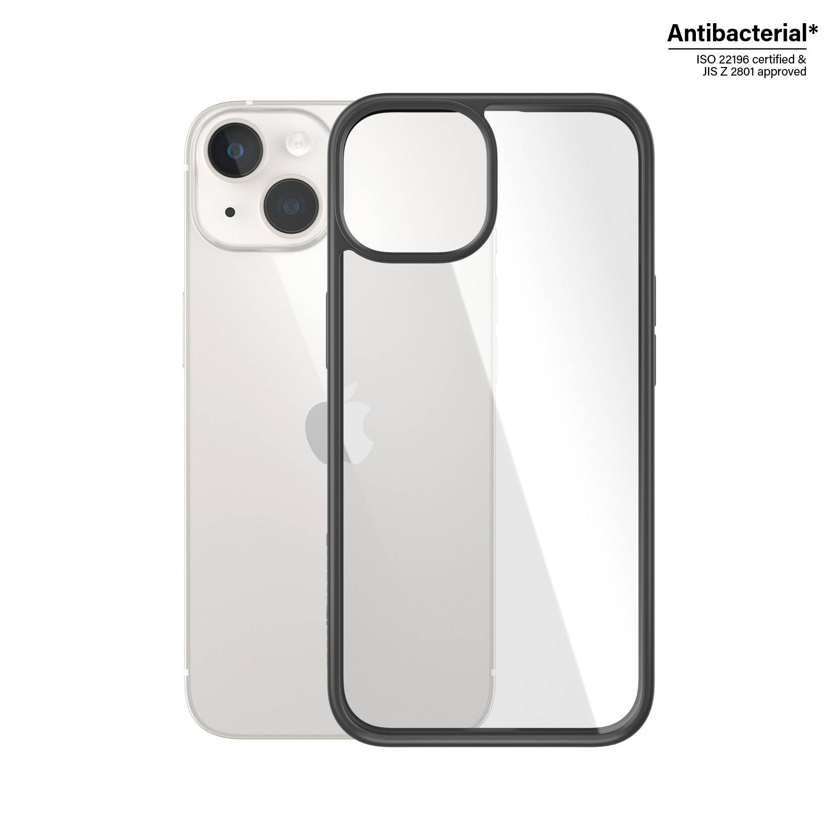 PanzerGlass ® ClearCase Transparent w. Black Frame iPhone 14 | 13
